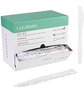Laojbaba Plastic Knives Disposable Individually Packaged Knives White 7-Inch Commercial Take Away...