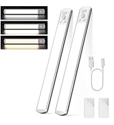 Joyzy 2 Pack Under Cabinet Lights,92 LED Rechargeable Battery Operated Motion Sensor Light Indoor...