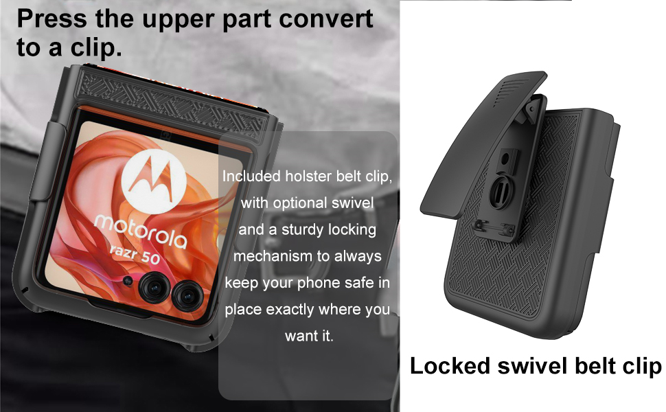 Ailiber for Motorola Razr 2024 Case with Belt Clip, Razr 50 Case Holster