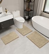 3 Pieces Bathroom Rug Set
