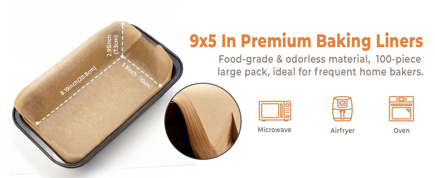 100 PCS Loaf Pan Liners