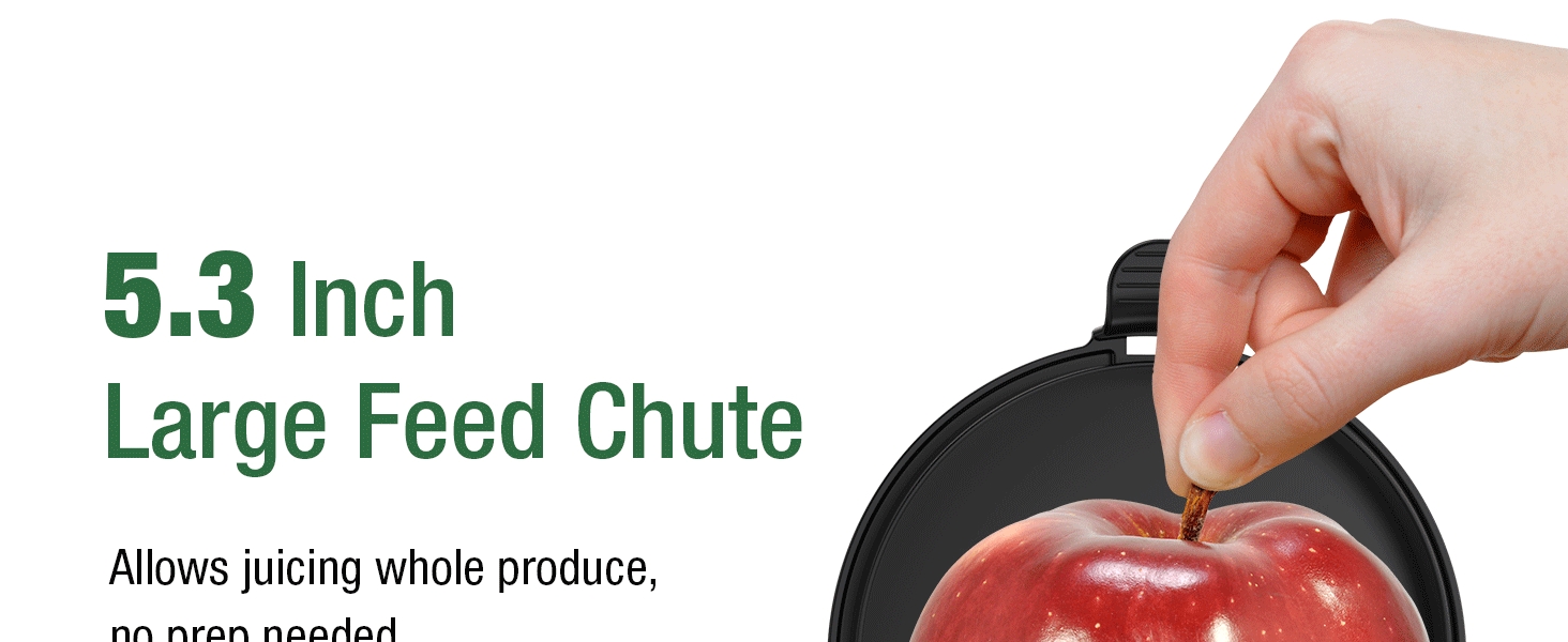 Cold Press Juicer with 5.3" Extra Large Feed Chute Fit Whole Fruits