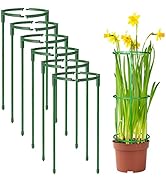 12Packs Plant Support Stakes Half Round Plant Stakes for Indoor Plants, Stackable 3 Tier Garden F...
