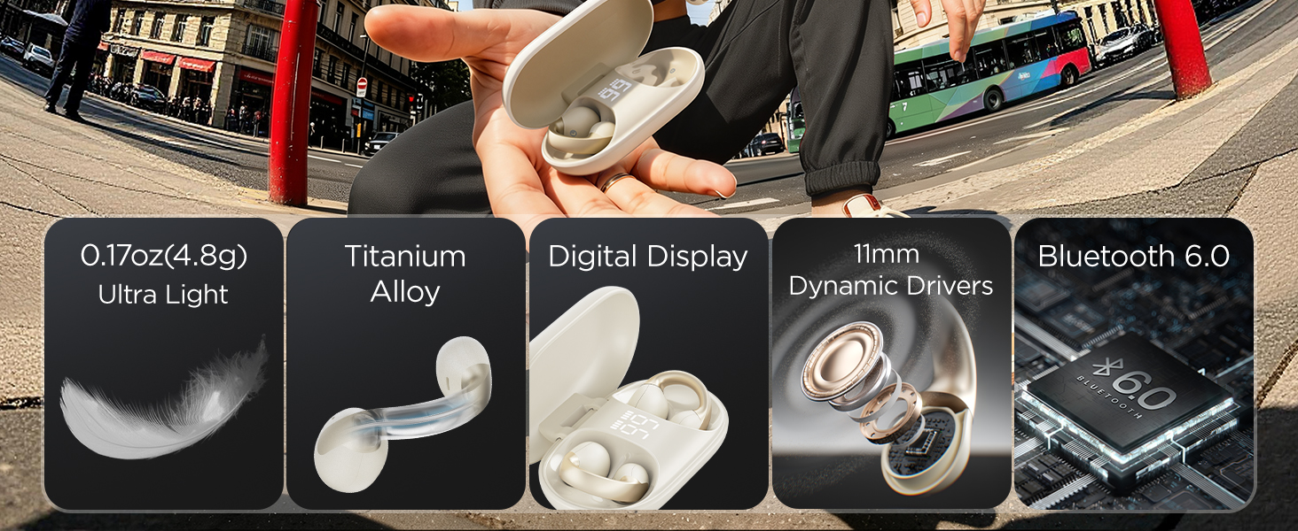 open ear clip-on earbuds