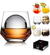 JBHO Premium Whiskey Glasses - Set of 6-12 Oz Scotch Glasses - Old Fashioned Non-Lead Crystal Gla...