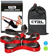 Stretching Strap with Loops for Physical Therapy, Yoga, Exercise and Flexibility - Non Elastic Fi...