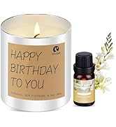 ?Divilah Birthday Candles Gifts for Women Men, Handmade Soy Scented Candle Aromatherapy Happy Bir...