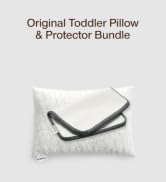 Coop Home Goods Original Adjustable Toddler Pillow and Ultra-Tech Waterproof Protector White Bund...