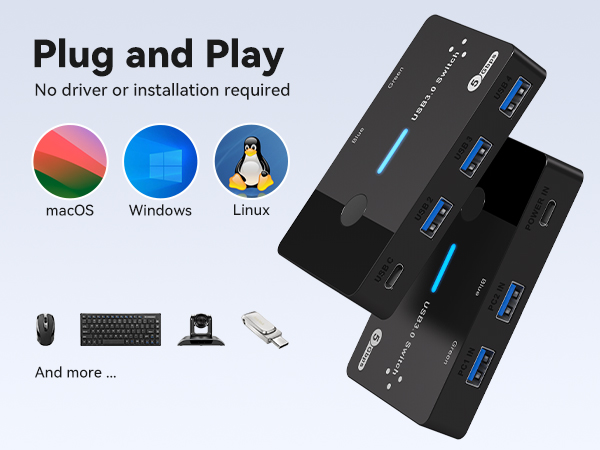 USB 3.0 Switches Selector for 2 PC
