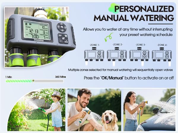 4 zones water timer