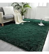 FlyDOIT Large Area Rugs for Living Room, 4x6 Feet Deep-Green Shaggy Rug Fluffy Throw Carpets, Ult...