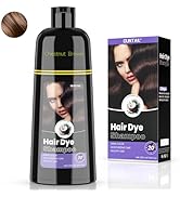 Chestnut Brown Hair Dye Shampoo for Woman & Man, Hair Color Shampoo 3 in 1, Semi-Permanent Gray H...