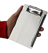 Stainless Steel Magnetic Clipboard with Pen - Multiple Sizes, Magnetic Design, Essential for Offi...