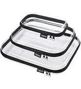 YQBRAO Hard Sided Clear Zipper Case for Storage- Professional-Grade Plastic Clear Zipper Pencil C...