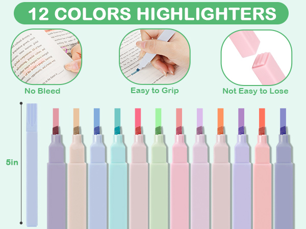 school supplies aesthetic stationery set pencil case pouch marker highlighters erasers sticky note