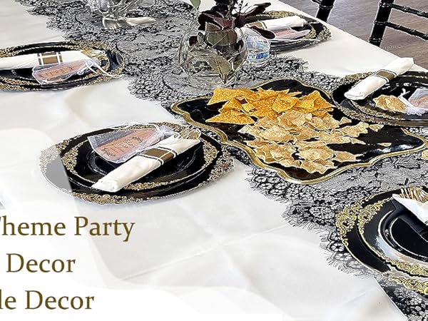 BLACK LACE TABLE RUNNER