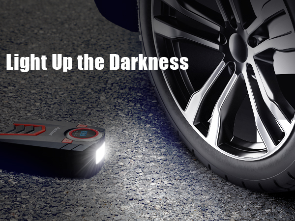 12v tire pump - light up the darkness