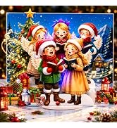 APOTODITO Christmas Card, 3D Pop Up Christmas Angel Card with Music and Lights, Animated Christma...