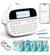 EazeID M950 Label Maker Machine with 5 Color Tapes Rechargeable Labeler | Waterproof-Labels 12mm,...