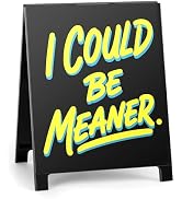 Satirical Office Desk Decor Funny Table Sign Team Gifts for Coworkers Friends I Could Be Meaner S...