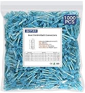 1000 Pcs Blue Heat Shrink Butt Connectors, 16-14 AWG Waterproof Electrical Crimp Wire Splice for ...
