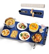 Warming Mat for Food, Fast Heating Electric Food Warmer with 9 Level Temperature and 6 Hours Time...