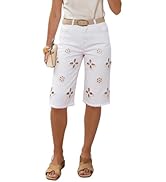Inroserm Women's Casual Summer Straight Denim Shorts High Waisted Baggy Knee Length Short Jeans w...