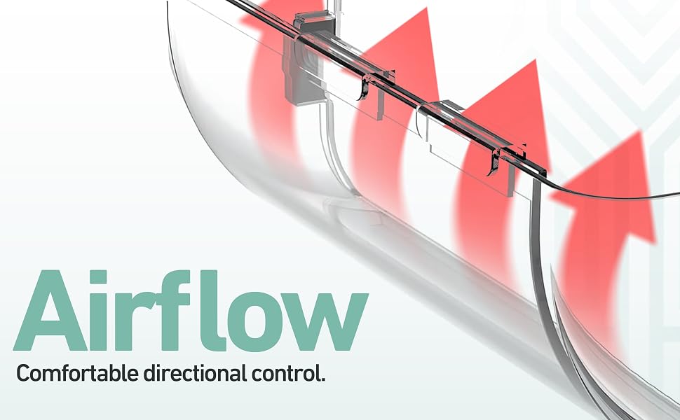 airflow redirecting air vent deflector with arrows pointing up