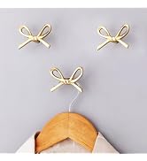 Indian Shelf 3 Brass Gold Decorative Bow Wall Hooks Nursery Kids Tie Coat Rack Wall Mount Vintage...