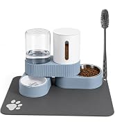 ZBIAOJNU Gravity Cat Feeder and Water Dispenser 2 Pack Automatic Stainless Steel Feeder Bowls wit...