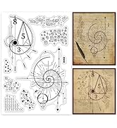 GLOBLELAND Fibonacci Texture Background Clear Stamps for Cards Making Creative Science Clear Stam...