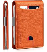 RUNBOX Wallet for Men Slim 11 Credit Card Holder Slots Money Clip RFID Blocking Small Thin Leathe...