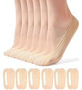 FAYBOX No Show Socks Womens Ultra Low Cut Nylon Thin Socks for Flat Invisible Non Slip Liner Footies