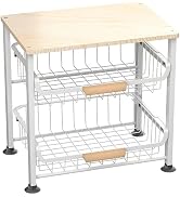 NiuYichee 3-Layer Kitchen Fruit Storage Basket Snack Rack, countertop Storage Rack, Stackable Sto...