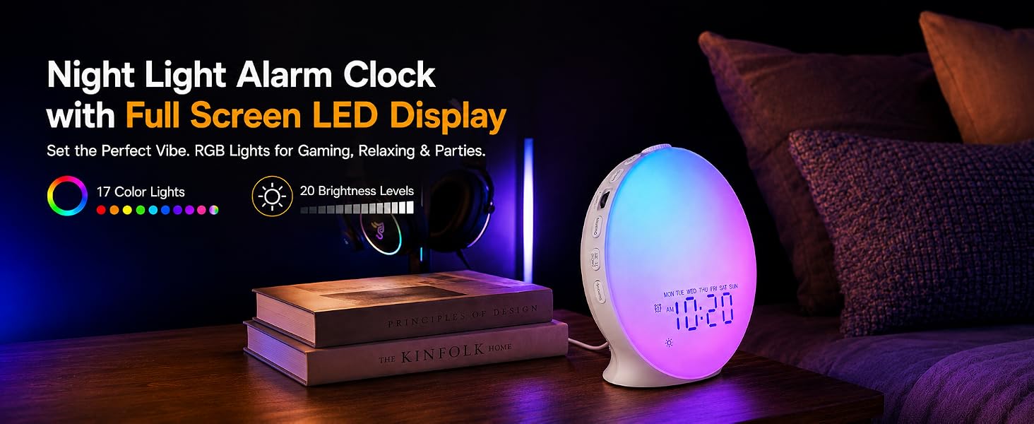 night light alarm clock