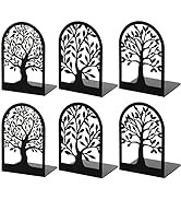 Bookends, Book Ends, Metal Bookends for Shelves Decorative, Tree Bookend Stopper for Heavy Books,...