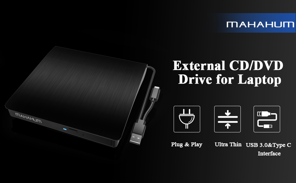 MAHAHUM EXTERNAL CD DVD DRIVE FOR LAPTOP