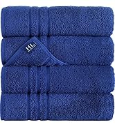 Hammam Linen Dark Navy Blue Bath Towels 4-Pack - 27x54 Soft and Absorbent, Premium Quality Perfec...