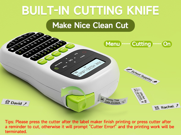 Vixic H1100 label machine featuring cutting knife make nice clean cut home school office