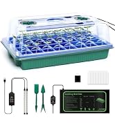 joyhalo 40 Cell Seed Starter Kit with Grow Light and Graphene Heating Mat, Reusable Seed Starter ...