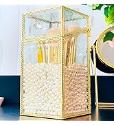 Pumtus Makeup Brush Holder Organizer with Lid, Glass Cosmetic Make Up Brushes Container, Clear Ma...