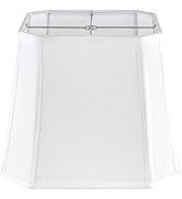 GO&SO 1 Pack White Linen Lamp Shade Square Cut Corners, 10