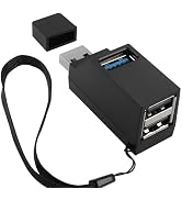 HATMINI 3 Ports USB Splitter,USB Hub 3.0 90 Degree USB Splitter 1 USB 3.0 and 2 USB 2.0 Port Port...