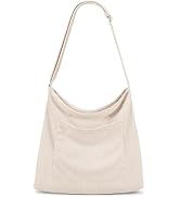 Iioscre Corduroy Tote Bag, Large Messenger Bag Hobo Crossbody Bag with Zipper Pockets Shoulder Ba...