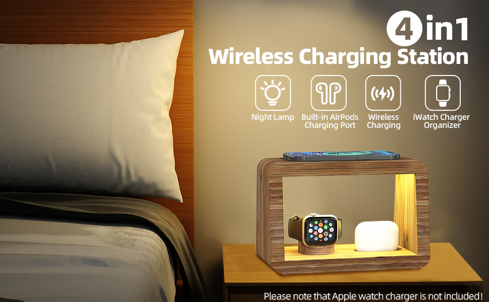 bamboo charging station for multiple devices