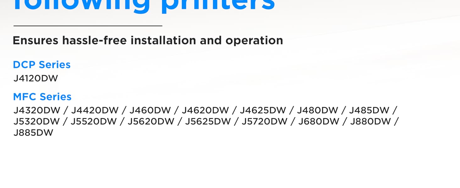 Compatible printer model list of CMYi LC203 ink cartridges