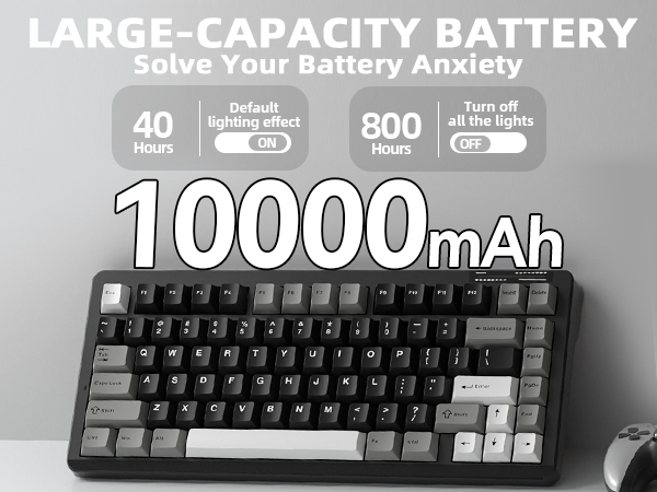 large battery usb-c wireless rechargeable keyboard office keyboard