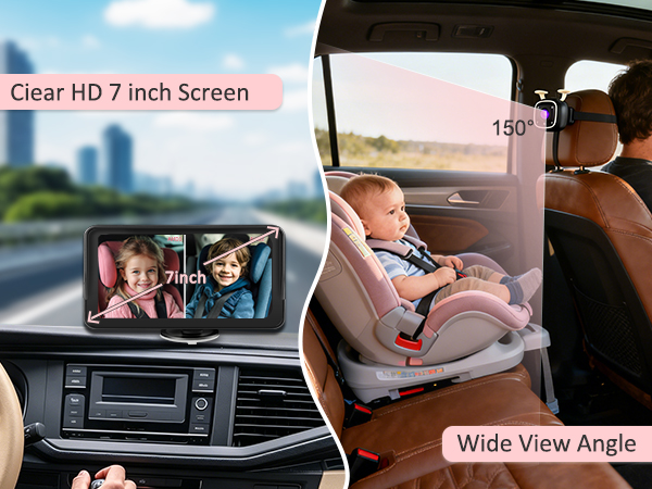 1080P Backseat Camera for Twins Infrared Night Vision - 360° Adjustable USB Easy Setup Ideal for SUV