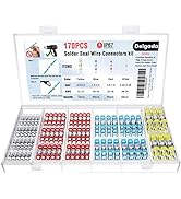 Delgada 170pcs Electrical Heat Shrink Wire Connector,Solder Seal Wire Butt Terminals Kit,Waterpro...