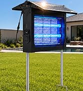 Solar Bug Zapper Outdoor, IPX5 Waterproof Mosquito Zapper with Fold-Down Roof Panel, 4500V Electr...